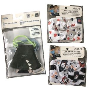 5 Children's Cloth Face Masks with Laundry Bag Critters & Cats Old Navy & Ardene